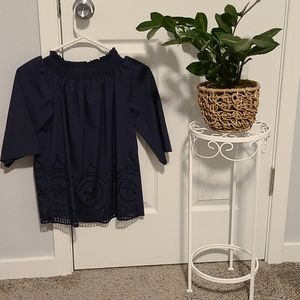 Navy blouse top